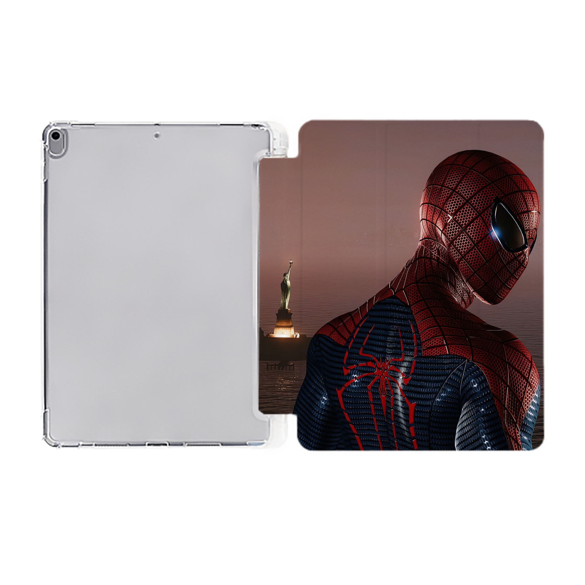 （画像用） Spider Man スパイダーマン IPad ケース ペン収納付き 三つ折りスタンド PUレザー×シリコン 対応機種9.5/10.5/10.9インチ